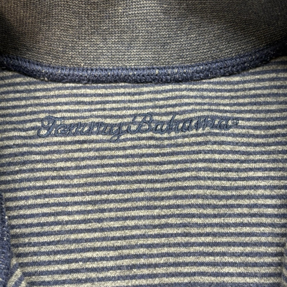 Tommy Bahama Reversible Sweater Mens XL 1/4 Zip Pullover Blue Cotton Knit Preppy - Picture 8 of 12